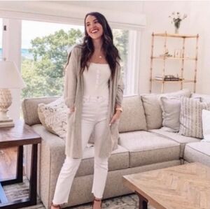 Donni Women's Open Front Cardigan Sweater Sz OFSM‎ Gray 3/4 Sleeve Pockets NWT